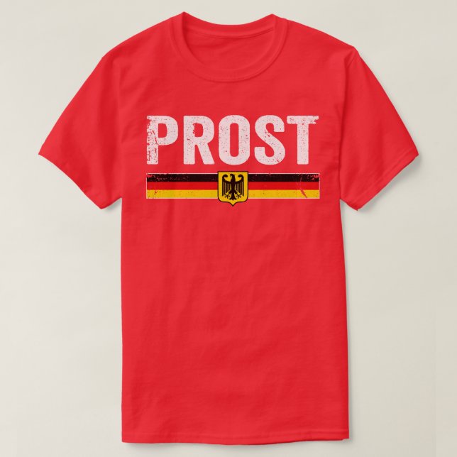 Prost German Coat of Arm Oktoberfest T-Shirt (Design vorne)