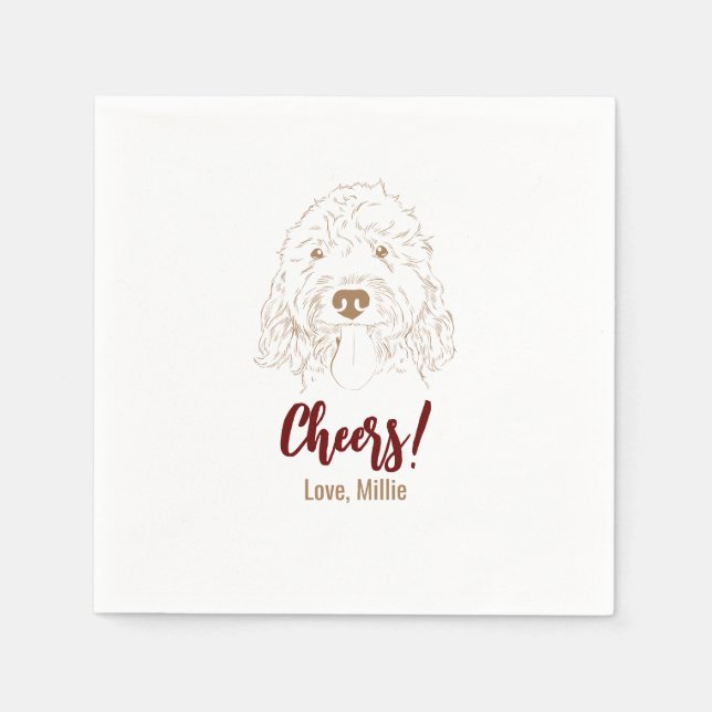 Prost! Golden Doodle Wedding Napkins Serviette (Vorderseite)