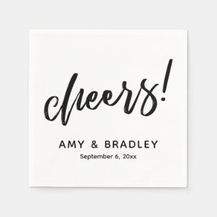Prost Handschrift-Typografie Hochzeitsfeier Serviette