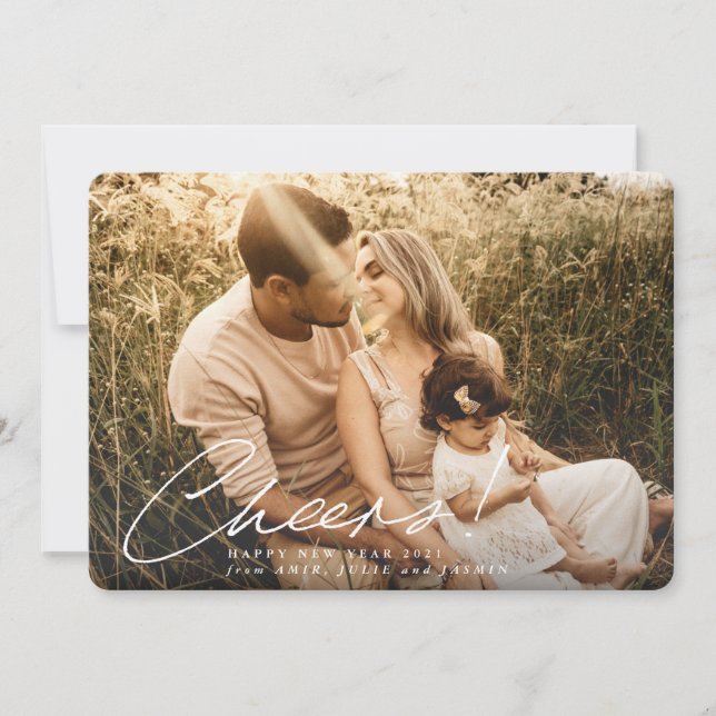 Prost! Happy New Year Foto Feiertagskarte (Vorderseite)