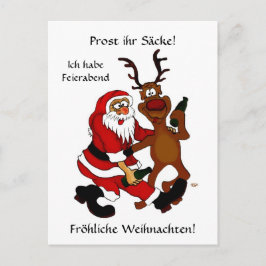 Prost it bags - Frohe Weihnachten! Deutscher Text Postkarte
