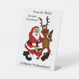Prost it bags - Frohe Weihnachten! Deutscher Text Sockelschild