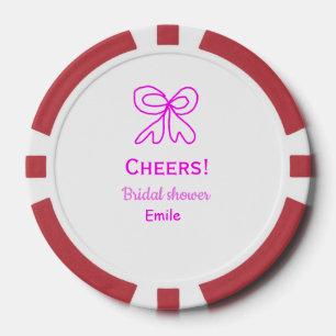 Prost lila rosa Schleife Junggesellinnenabschied N Pokerchips