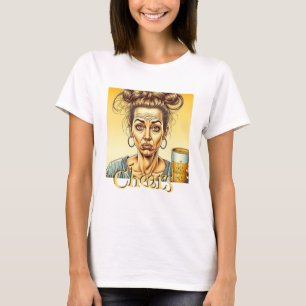 Prost   Lustige Dame hält Zapfbier T-Shirt