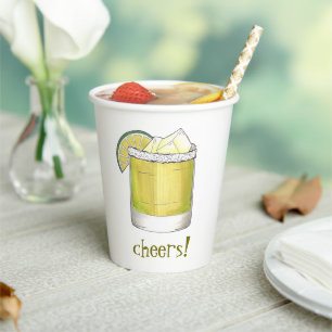 Prost! Margarita Cocktail 21. Geburtstag Party Pappbecher