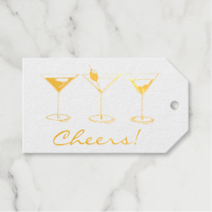 Prost! Martini Manhattan Cosmopolitan Cocktails Geschenkanhänger