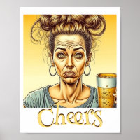 Prost! Messy Bun Holding a Stich Beer
