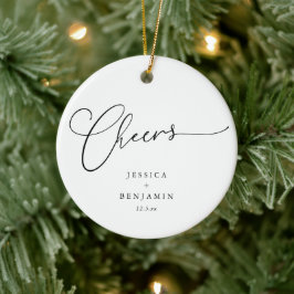 Prost Minimal Schwarz Weiß Schrift Benutzerdefinie Keramik Ornament