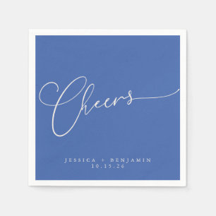 Prost Minimale Französisch Blaue Schrift Benutzerd Serviette