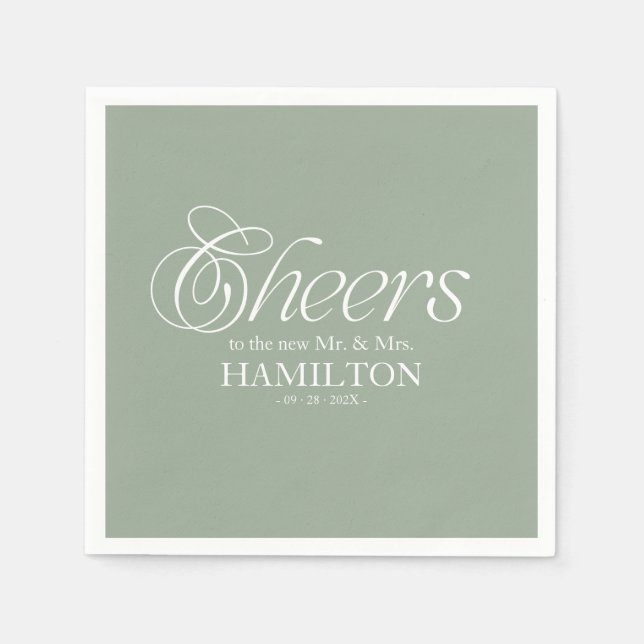 Prost Moderne Minimalistische Hochzeit Serviette (Vorderseite)