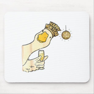 Prost Neujahr 2026 Gans mit Champagner Di Mousepad
