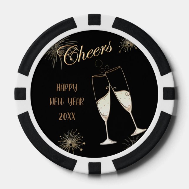 Prost Neujahr Pokerchips (Vorderseite)