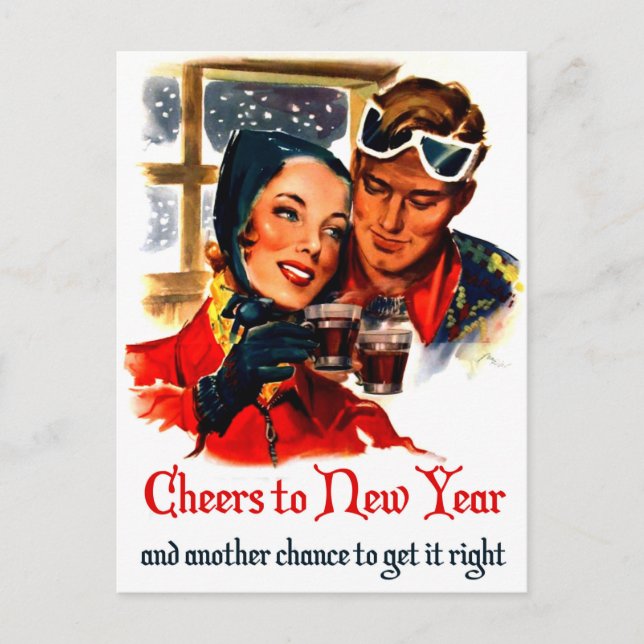 Prost Neujahr Postkarte (Vorderseite)