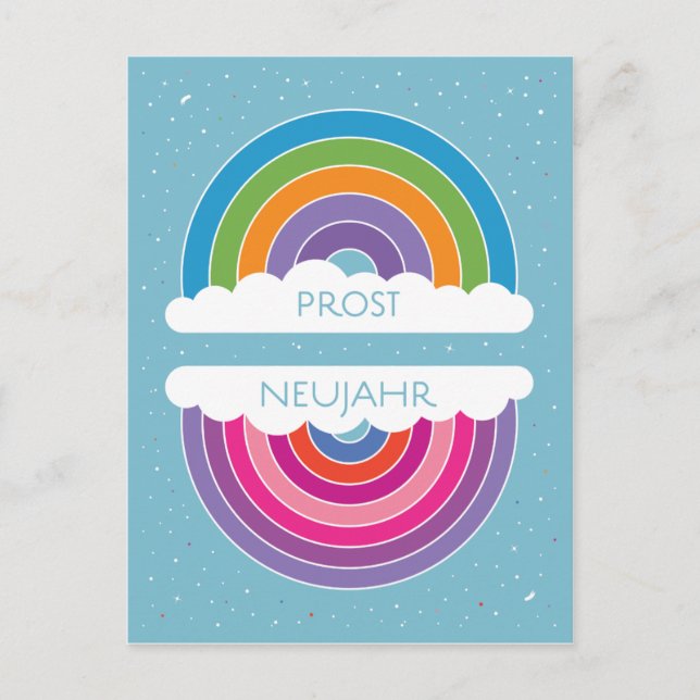 Prost Neujahr Postkarte (Vorderseite)
