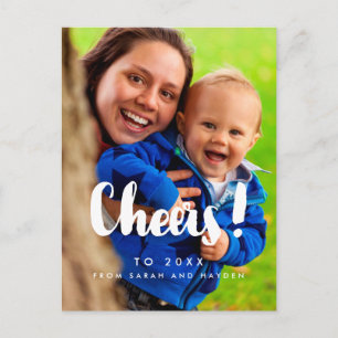 Prost Neujahrs Familienfoto Postkarte
