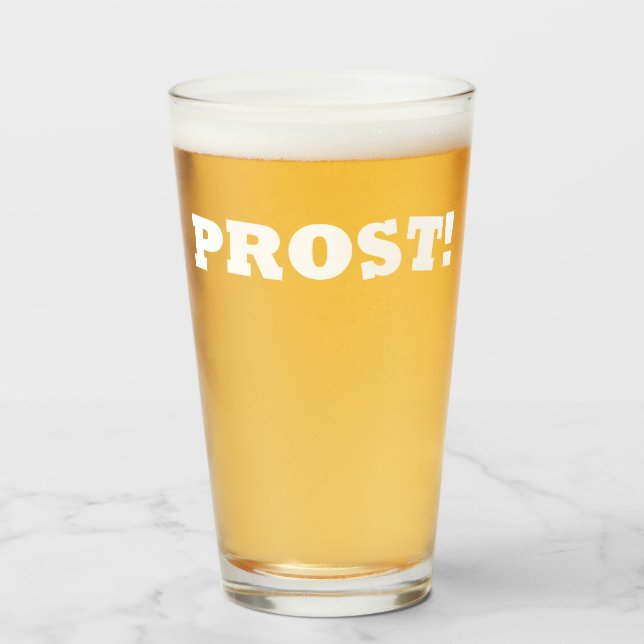 Prost! Oktoberfest Bier Glas (Vorne (Gefüllt))