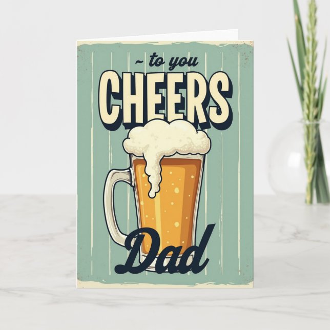 Prost Papa Retro Style Karte (Vorderseite)