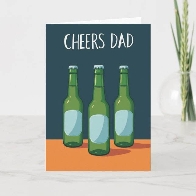 Prost Papa Teal Hintergrund Karte (Vorderseite)