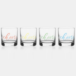 PROST! - Pastel Rainbow Fun Typografie mit Namen Whiskyglas