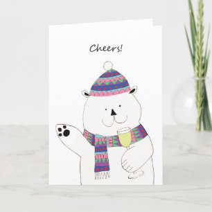 Prost! Polar Bear Christmas Card Feiertagskarte
