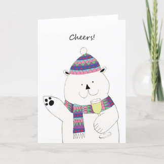 Prost! Polar Bear Christmas Card Feiertagskarte