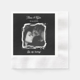 Prost, Prost, Hurra! Foto-Vorlage Hochzeit Serviette