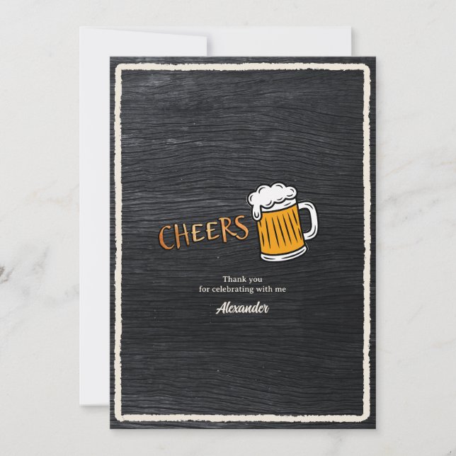 Prost Rustikales Bier-Meilenstein-Geburtstag Dankeskarte (Vorderseite)