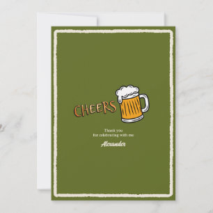 Prost Rustikales Bier-Meilenstein-Geburtstag Dankeskarte