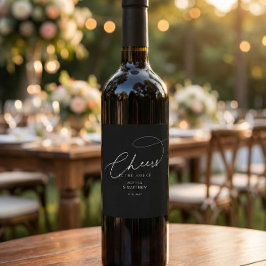 Prost Schrift Typografie Schwarze Hochzeit Weinetikett