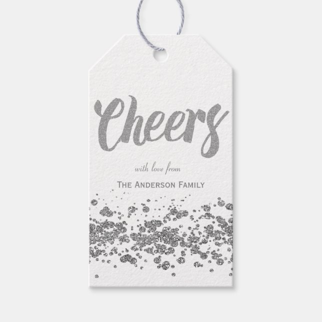 Prost silber glänzende Geschenkanhänger (Vorderseite)