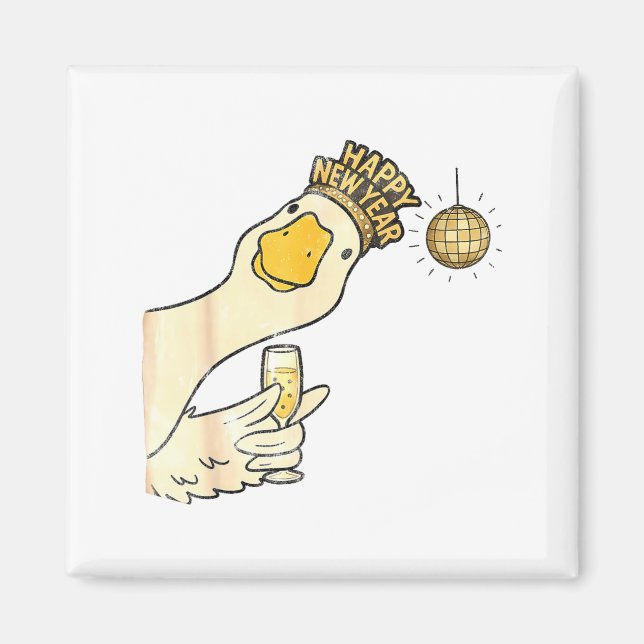 Prost Silvester 2026 Gans mit Champagner Di Magnet (Vorne)