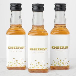 Prost   Spaß Weihnachten White & Gold Mini Alkoholflaschenetikett