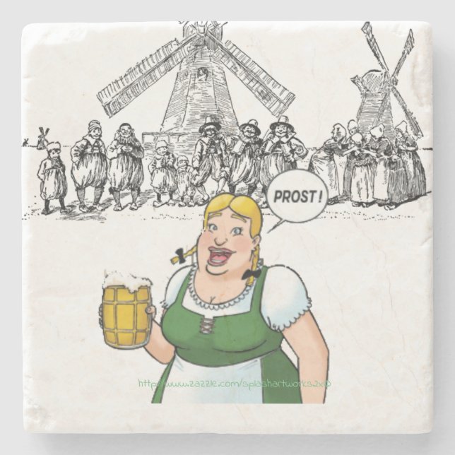 "Prost!" Steinuntersetzer (Vorderseite)