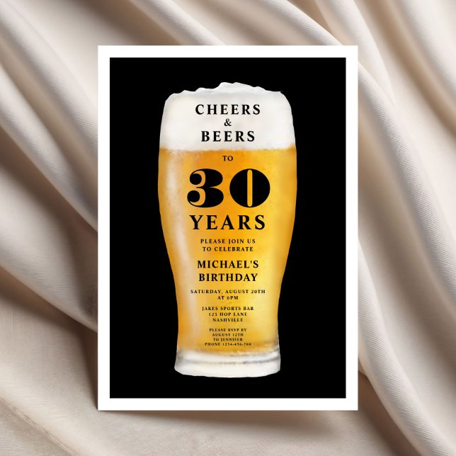 Prost Und Bier 30. Geburtstag Einladung (Cheers And Beers 30th Birthday Invitation)