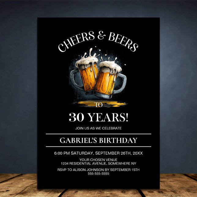 Prost und Bier 30. Geburtstagsfeier Einladung (Von Creator hochgeladen)