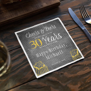 Prost und Bier 30. Männer-Meilenstein-Geburtstagsf Serviette