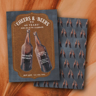 Prost und Bier 40. Bier-Geburtstagsfeier Einladung