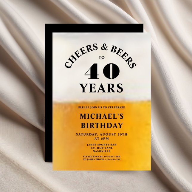 Prost Und Bier 40. Geburtstag Einladung (Cheers And Beers 40th Birthday Invitation)