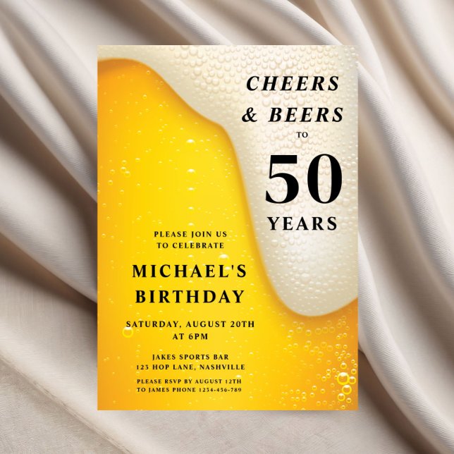 Prost Und Bier 50. Geburtstag Einladung (Cheers And Beers 30th Birthday Invitation)