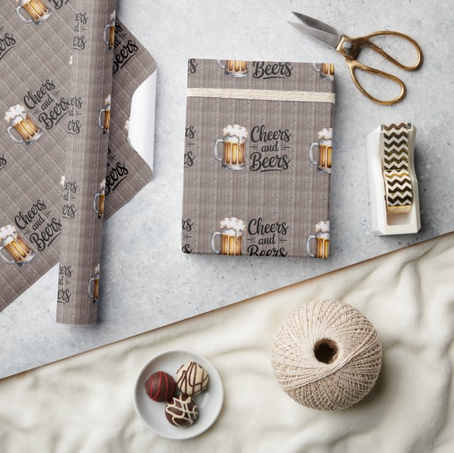 Prost und Bier Erwachsenen-Geburtstagsfeier  Geschenkpapier (Kunsthandwerk)