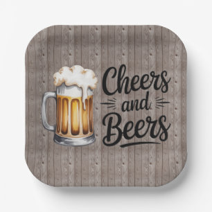 Prost und Bier Erwachsenen-Geburtstagsfeier Pappteller
