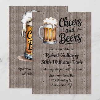 Prost und Bier Erwachsener Geburtstagsbash Einladung