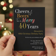 Prost und Bier Froher 40. Weihnachtsgeburtstag