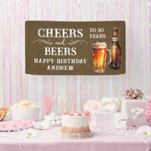 Prost und Bier Geburtstag Kraftpapierstruktur Banner