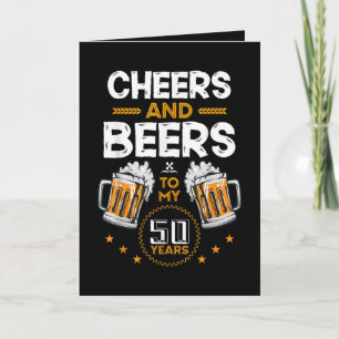 Prost und Bier zu meinen 50 Jahren Feiertagskarte