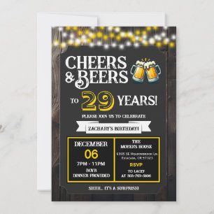 Prost und Bier zum 29. Geburtstag Überraschung im Einladung