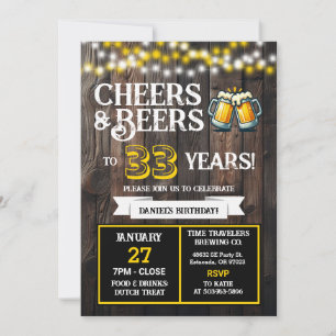 Prost und Bier zum 33. Geburtstag der Brauerei Einladung