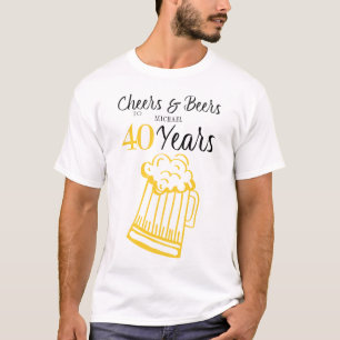 Prost und Bier zum 40. Geburtstag der Typografie T-Shirt