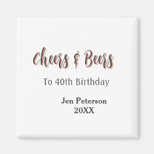 Prost und Bier zum 40. Geburtstag graues Namensjah Magnet