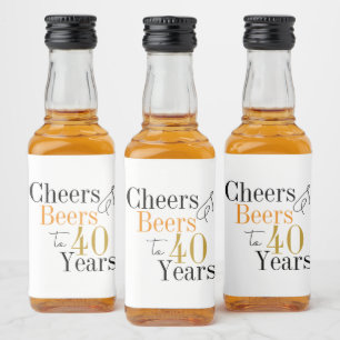 Prost und Bier zum 40. Geburtstag Partygeschenk Alkoholflaschenetikett